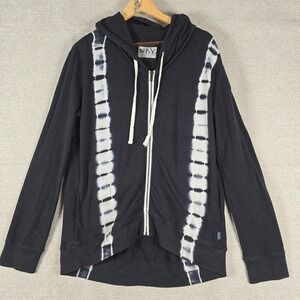 Marc New York Performance Womens XL Black Tie Dye Zip Up Hoodie Sweatshirt